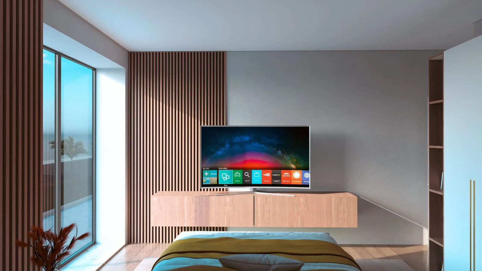 Apartament A1 The Icon Mamaia Nord, dormitor amenajat pentru apartament de vacanta sau investitie